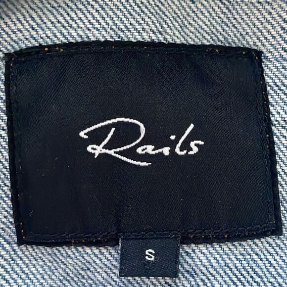 Rails distressed ripped modern vintage knox denim jean jacket size small - Picture 10 of 14